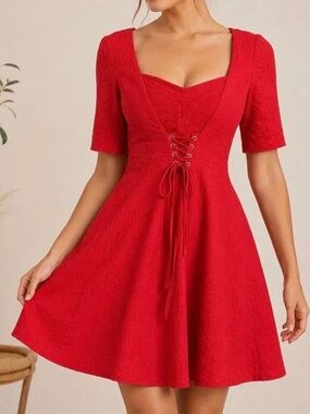Maeve Anthropologie Red Dress